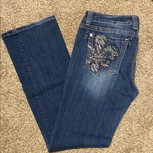 Women's Blue Jeans with Embroidered Pocket